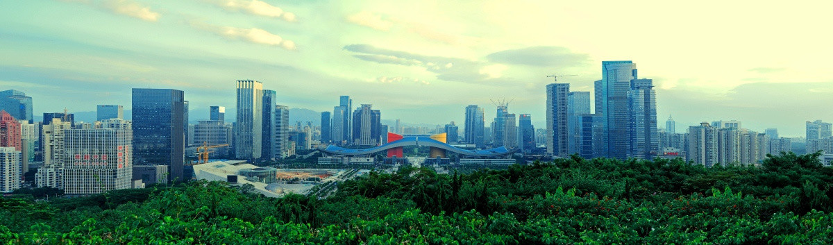 深圳市民中心建筑摄影全景图