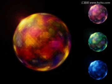 高清魔幻閃爍水晶星球素材