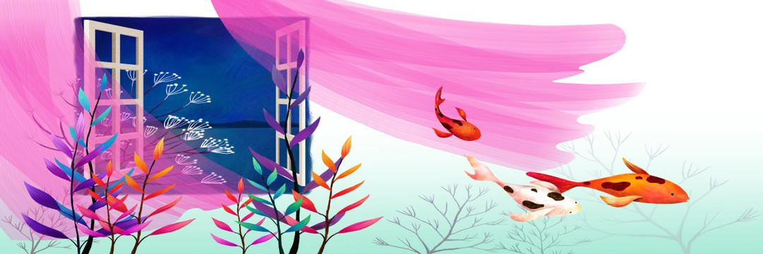 無框畫 抽象裝飾畫 幸福的魚