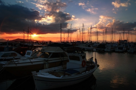 浪漫爱琴海夕阳