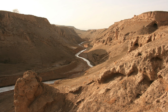 干涸的河流 干旱 黄土高原