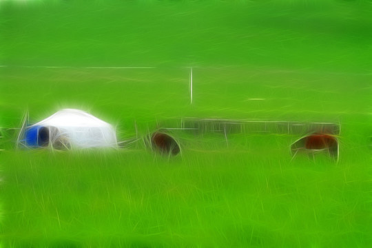 電腦畫 牧場印象