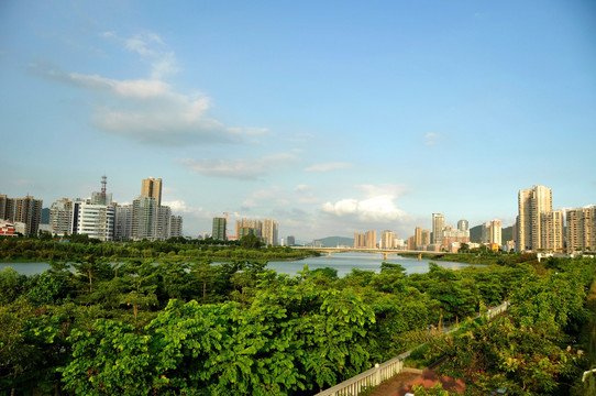 山水花园城市风貌