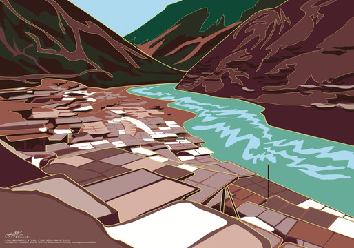 手绘风景香格里拉系列 梅里雪山