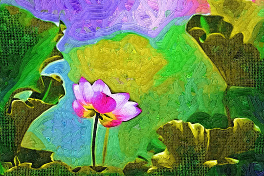 荷花 無(wú)框畫(huà) 裝飾畫(huà) 抽象畫(huà)