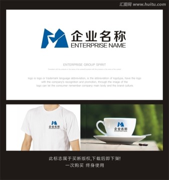 企业logo M 字母M