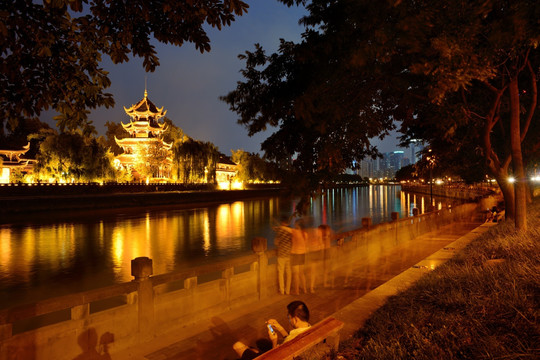 成都望江楼夜景