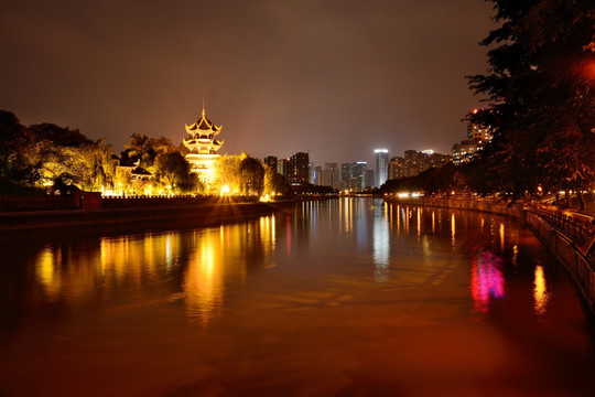 成都望江楼夜景