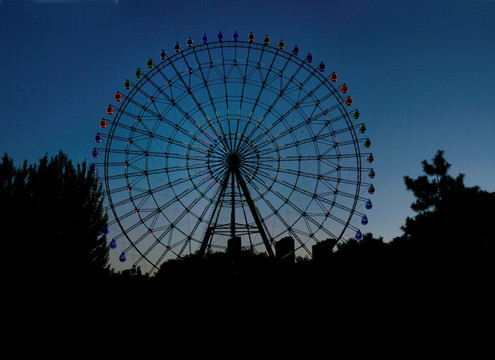 摩天轮 夜景