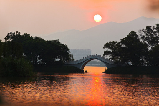 仙女湖夕阳