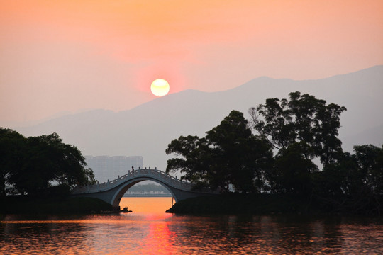 仙女湖夕阳