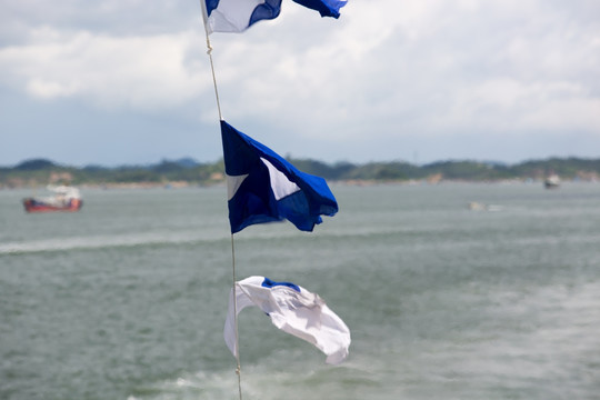 海洋文化 航船 外国国旗
