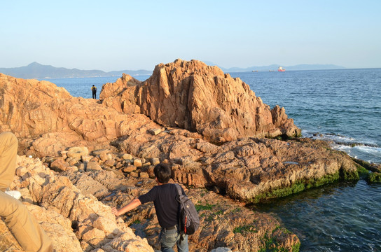 梅沙浅道徒步海岸线照片素材