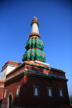 颐和园四大部洲绿色喇嘛塔
