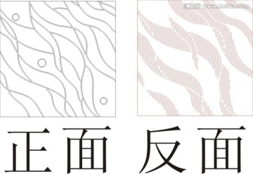 （雕刻矢量圖）角花 正反雕刻