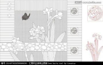 未閉合矢量圖）凌波仙子