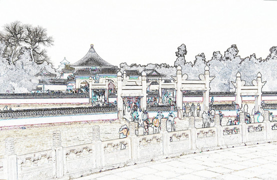 電腦繪畫 天壇公園
