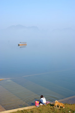 靖西渠洋湖风光 广西山水风光