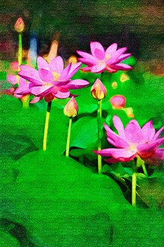 無框畫 蓮花 抽象畫（未分層）