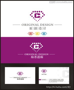 鉆石logo 字母C 鉆石標(biāo)志