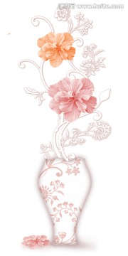 陶瓷分色通道花瓶