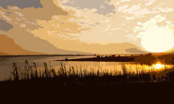 晚霞夕陽（不分層）