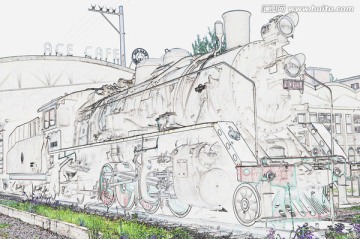 電腦繪畫 蒸汽機車