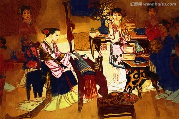裝飾畫 女子琴棋書畫
