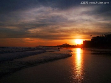 三亚湾海滩日落