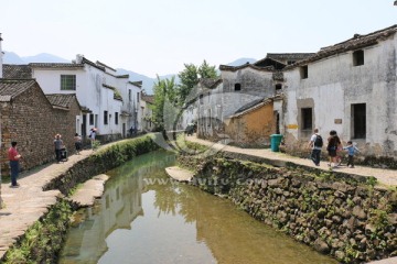 龙门古镇 倒影 古民居