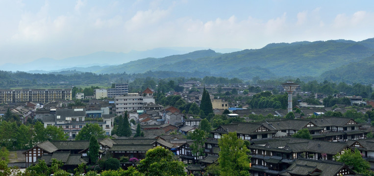 四川平乐古镇全景图