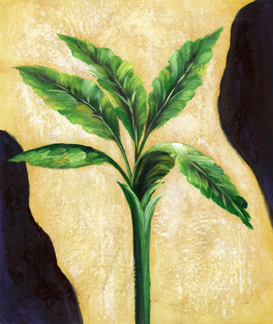 芭蕉葉抽象裝飾畫