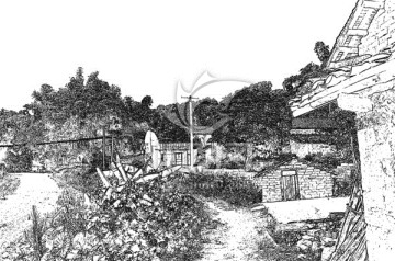 版畫(huà) 鄉(xiāng)村風(fēng)青