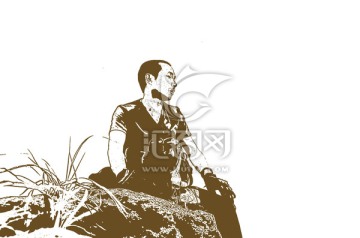 版畫 男人