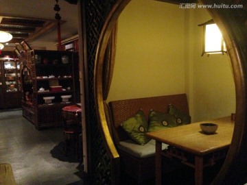 茶馆 中式建筑 传统建筑 室内