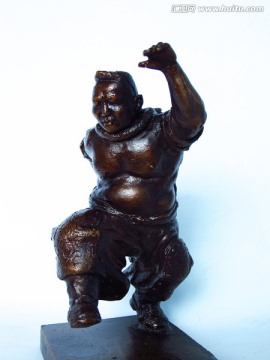蒙古族雕塑 博克手