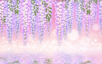 背景墙 紫藤花