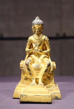 清代鎏金弥勒佛像