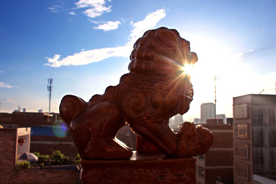 来宾市美景 石狮夕阳