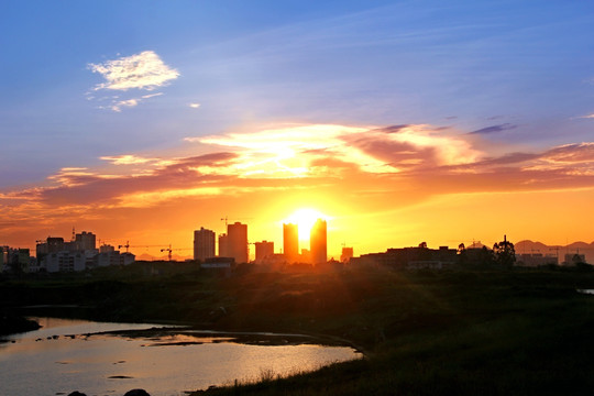 来宾市夕阳美景