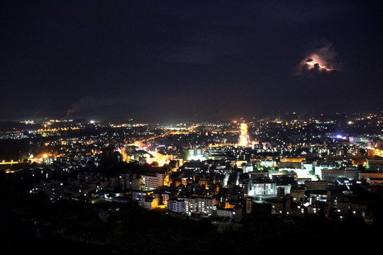 来宾市夜景鸟瞰图