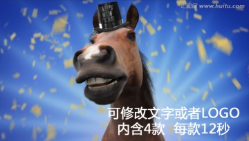 馬年搞笑馬表情動畫LOGO展示