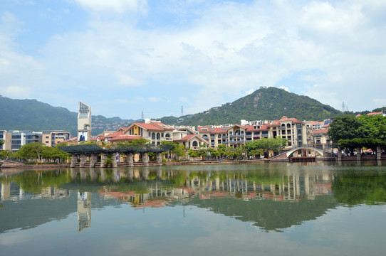 湖景 湖边 深圳风光 别墅