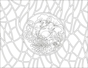 中式藝術(shù)玻璃玄關(guān)（單線未閉合）