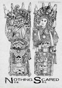 門神手繪高精分層圖