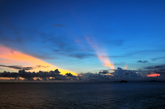 海洋海岛 岛屿 海上落日