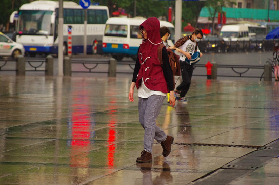 雨中