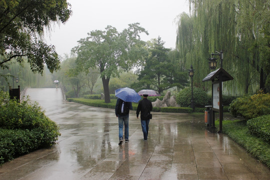 雨中的大明湖