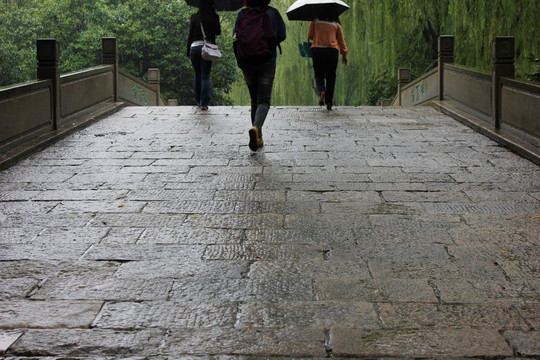 雨中的大明湖