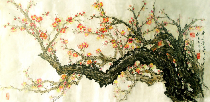 中國(guó)畫(huà)紅梅花
